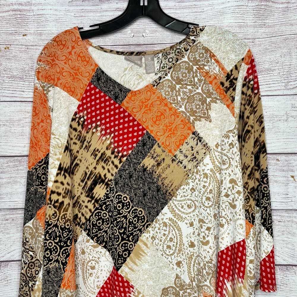 Chico's Mixed Print Patchwork Boho Asymmetrical H… - image 3